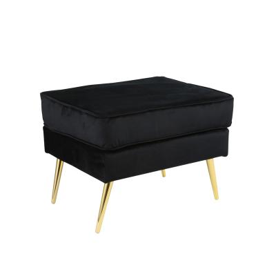 China (Other) Decor Hotel Adjustable Luxury Store Round Bench Foot Stools Velvet Fabric Adorned Upholstered Ottoman for sale