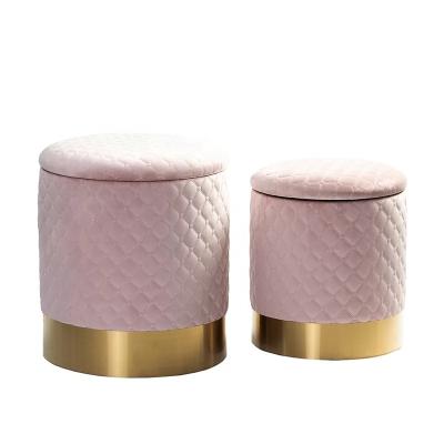 China (Other) Adjustable Velvet Around Pet Cat House Ottoman With Gold Seated Metal Base Stool for sale