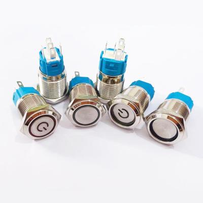 China 3V 5v 12v 24v 220v LDE Metal Button Switch 12/16/19/22mm Momentary Self-locking Waterproof Car Motor Electric Switch Light Button Waterproof Switch for sale