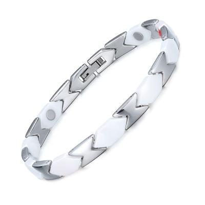 China CLASSIC Therapeutic Energy Bracelet MagEnergy Magnetic Bracelet for Pain Ceramic Bracelets for Balance Sleep for sale