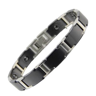 China Fast Delivery BioMag 316L Stainless Steel Jewelry Wholesale Magnetic Black Ceramic Bracelets for sale