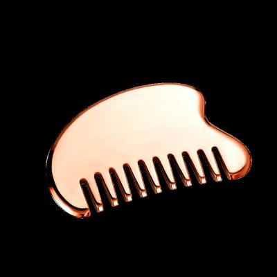 China Body Relieve Fatigue Physiotherapy Heat Therapy Tool Gua Sha Edge Copper Panel Body Massage Scratching Tool for sale