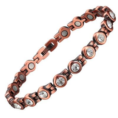 China 2020 New Arrival CLASSIC Copper MagEnergy Foot Magnetic Anklet Bracelet With Crystal For Lady for sale