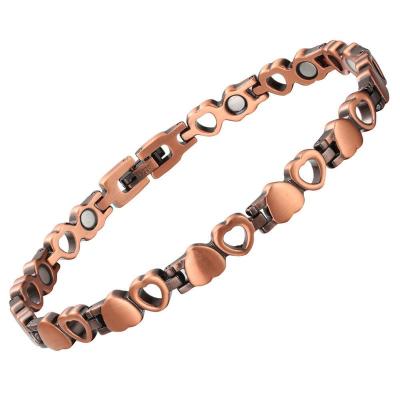 China MagEnergy CLASSIC 99.9% Pure Copper Jewelry Love Heart Tennis Magnetic Anklets For Women for sale