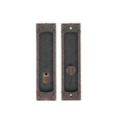 China Oriental Style Brass Material Pocket Door Lock Cavity Concealed Sliding Door Lock Barn Copper Door Lock for sale