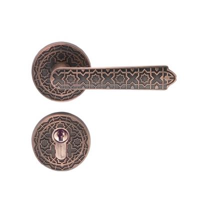 China Apartment Entry Door Lever Handle Brass Copper Lock With Mortise Cylinder Handle For House Villa Apartment for sale