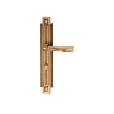 China Apartment Luxury Brass Door Lock For Home Entry With Gold Mortise Handle Mortise Lever Door Lock for sale