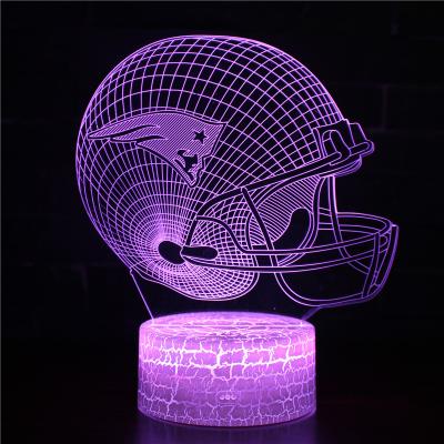 China 3D Illusion Night Vision LED Night Light 3d Illusion Football Helmet Table Lamp Amazon FBA Children's Mini Home Decor Light Gift for sale