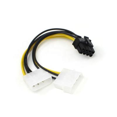 China 2 x Molex 4 server computer pin to PSU power converter cable. 8-Pin PCI Express Video Card PCI-e ATX - Molex to Pcie 8 Pin Adapter for sale