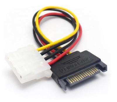 China Server Computer SATA 15pin to 1x 16x Big Female 4pin Power Cord to Extension SATA to IDE D Type Serial Port to 4p Big Power Cable for sale