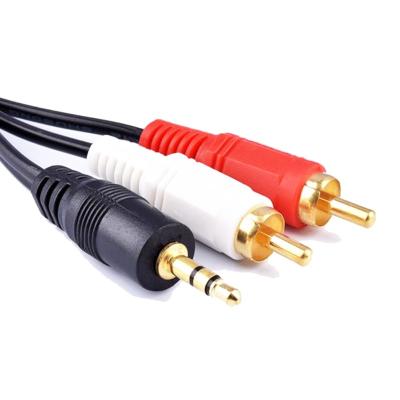 China Car factory free sample video-audio cable 10m 3.5mm to 2Rca Cable/tv cable for TV box DVD player for sale