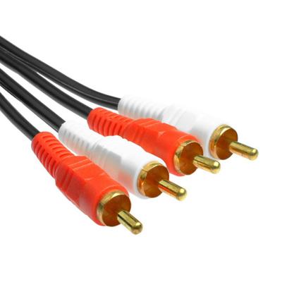 China Car Premium Connector RCA To 2RCA Audio Video Cable 2RCA For Speaker Video Cable 5M for sale