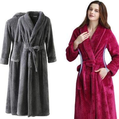 China New Arrival Comfort Solid Color Flannel Long Robe Long Robes Formal Ladies Casual Comfortable Winter QUICK DRY Long Robe for sale