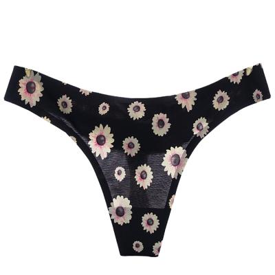 China OEM 2021 Antibacterial Antibacterial Customized Floral Women's Underwear Ice Silk Seamless Women's Underwear Panties for sale