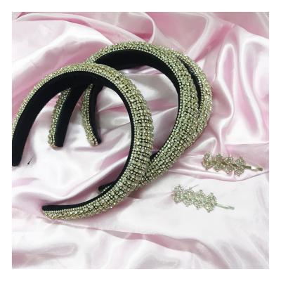 China Wholesale New Design Pretty Lady Headband Rhinestone Glitter Bling Headband Fashion Trendy Luxury Headband For Women for sale