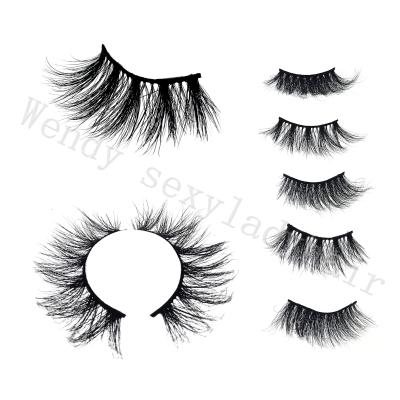 China Free Sample 25MM Long Natural Mink Eyelash Fluffy Lashes Full Strips 3D Mink Lashes for sale