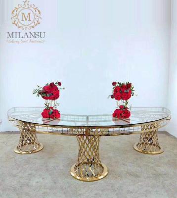 China (Other) Adjustable Modern Half Moon Round Banquet Dining Wedding Tables And Chairs Set For Events Party for sale