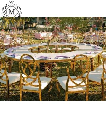 China Modern Restaurant Banquet Room Stainless Steel Half Round Wedding Tables And Chairs for sale