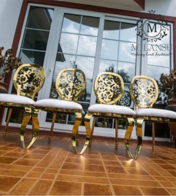 China (Other) High Quality Silver Adjustable Mirror Stainless Steel Yasti Chair With Cushion For Wedding for sale