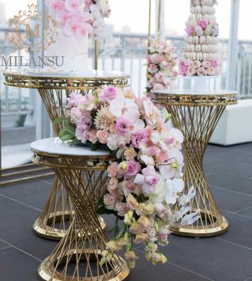 China Modern / Luxury Outdoor Wedding Decoration Metal Stainless Steel Flower Stand Tables For Wedding And Events for sale