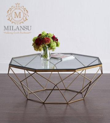 China (Other) modern adjustable gold color stainless steel side table for living room for sale