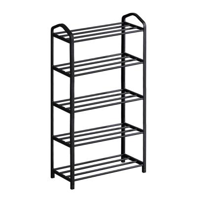 China Expandable Free Standing Metal Shoe Rack Durable Shoe Organize 4 Tier Metal Shoe Rack for sale