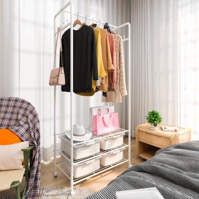 China High Quality Simple Modern Luxury Popular Creative Light Storage Coat Rack Coat Rack Movable Hangers With Wheel for sale