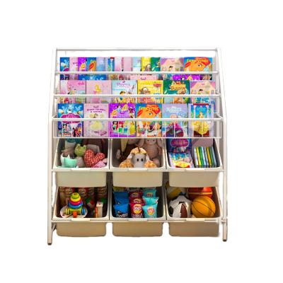 China Nordic modern simple style children furniture iron bookshelf display toy storage rack preschool toy rack for sale