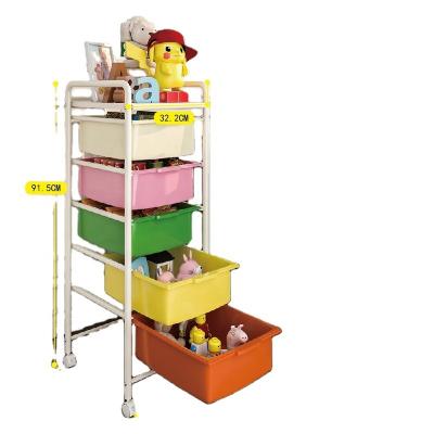 China Viable Plastic Kids Toy Storage Rack With Wheels from Home 5Layer for Toy Snacks Organizer for sale