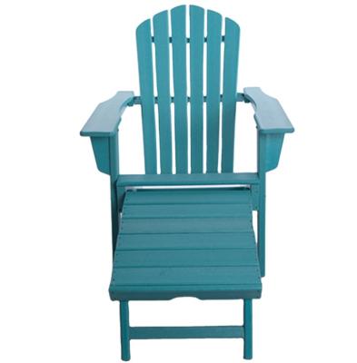 China Competitive Price All Weather Premium Recycled HDPE Lumber Folding Adirondack Chair With Stool For Outdoor Patio Garden HDPE Furniture for sale