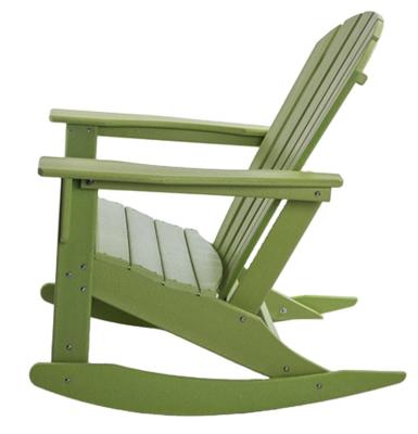 China Real Looking All Weather Poly Lumber Smooth Rocking Wood , HDPE Adirondack All Weather Rocking Chair For Patio Garden for sale