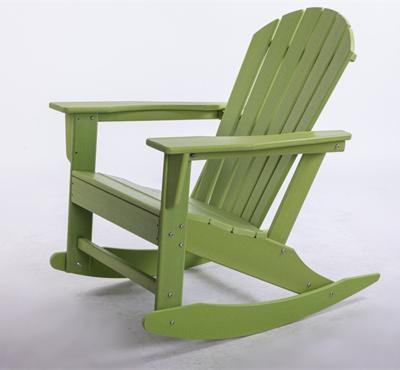 China Smooth Adirondack Rocking Rocking Chair, HDPE Adirondack All Weather Rocking Chair, Green For Patio Garden for sale