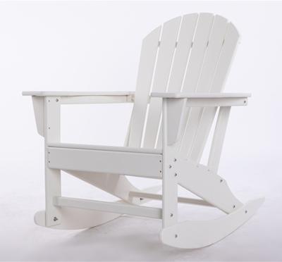 China Smooth Adirondack Rocking Rocking Chair, White HDPE Modern Adirondack Rocking Chair For Patio Deck Garden for sale