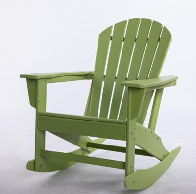 China HDPE Furniture Adirondack Smooth Rocking Rocking Chair, Green Modern Adirondack Rocker For Patio Deck Garden for sale