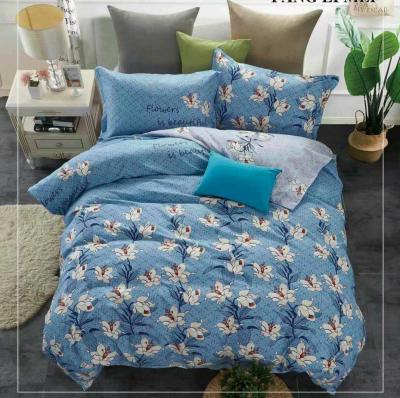 China Other Soft Popular Hotsale Bed Sheet Set Polyester Brush Material Double Size Printed Bed Sheet Set For Bedroom for sale