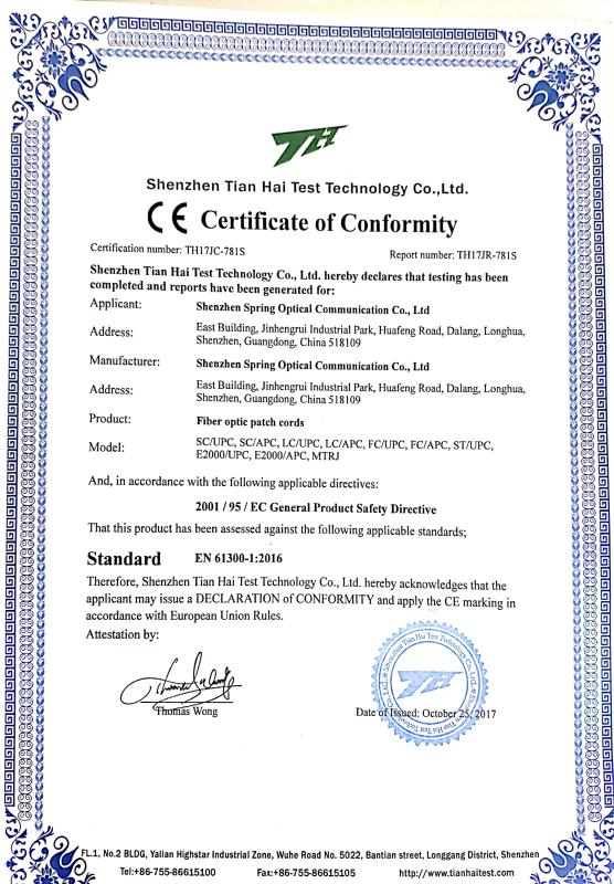 CE - Shenzhen Spring Optical Communication Co., Ltd