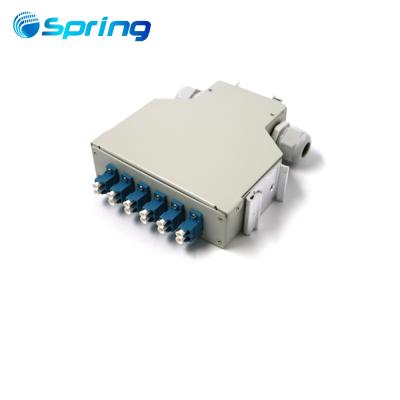 China FTTH 6Port LC UPC Indoor Duplex Fiber DIN Rail Splice Box for sale