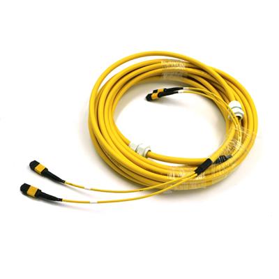 China Indoor MPO / MTP Female Trunk Cable , 8 Core MPO To MPO Fiber Opitc Fanout Cable for sale