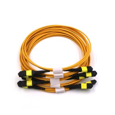 China 10G OM3 12/24/48 Core MPO/MTP Indoor Fiber Optic MPO Reversible Hydra Harness Cable for sale