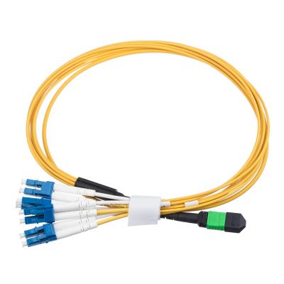 China LSZH 40G 8core MPO/MTP to 4 LC Duplex Breakout Cable Fiber Optic Patch Cord for sale