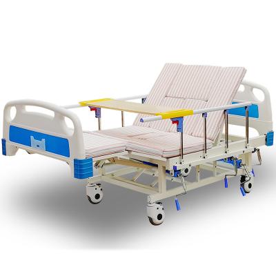 China Ward Nursing Equipment Cheap Price Aluminum Alloy 3 Patient Hospital Medical Equipment Crank Manual Bed With With Toilet For Sale for sale