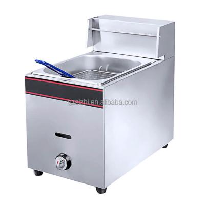 China Commercial Rising Basket 6L Chips Chicken Gas Deep Fryer From Professional CE Certificated 1 Quick Temperature 1 Tank for sale