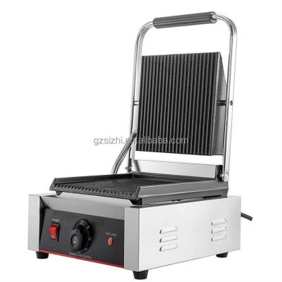 China Hotel Commercial Single Dish Non Stick Panini Press Maker Countertop Sandwich Electric Touch Grill for sale