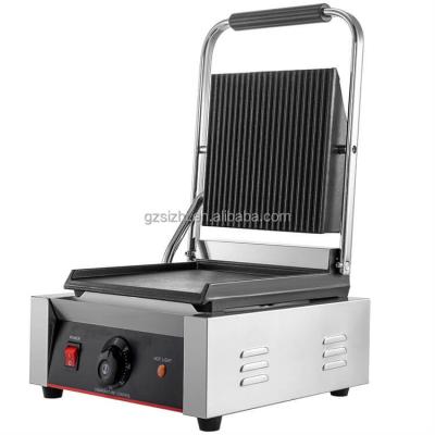 China Hotel Restaurant Commercial Single Dish Panini Press Touch Grill Sandwich Electric Smokeless Grill Machine for sale