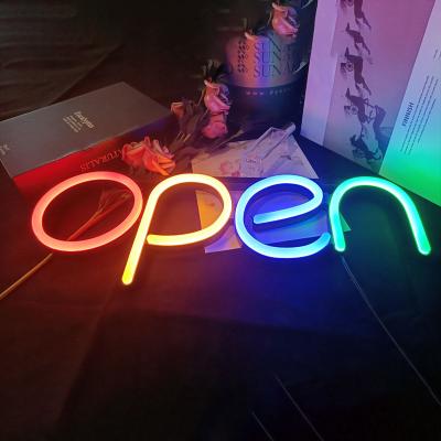 China Dropshipping Custom High Quality Single Acrylic Multicolor 12V Light Up Open LED Neon Sign For Wedding Party Party Wall Decor for sale