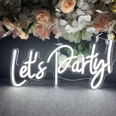 China Free Designer Simple Acrylic Logo High Quality 12V Lights Up Led Party Custom Neon Sign For Wedding Party Party Wall Decor for sale