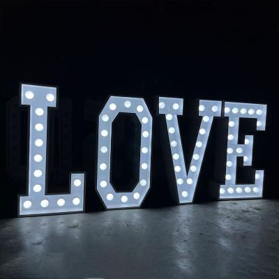 China Stores Wholesale Supplier Customized 4ft Tall Giant Light Numbers LED Love Marquee Letter For Wedding Decoration for sale