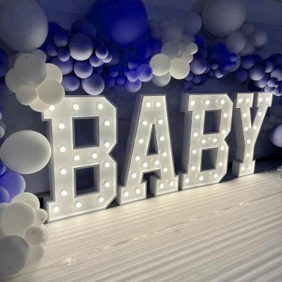 China Wholesale Stores Factory Baby Logo 4ft Giant Customized Light Up Numbers LED Marquee Letter For Wedding Decoration for sale