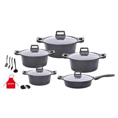 China Viable Winlife hot sales kitchen aluminum cookware pot non stick cookware sets with lid for sale