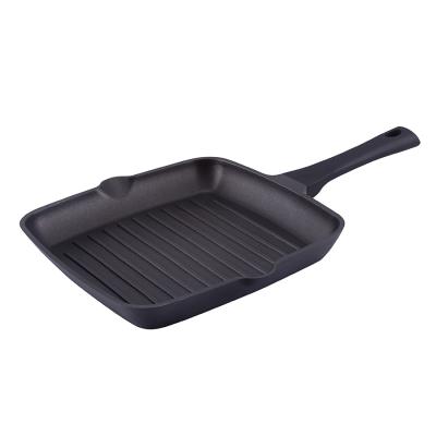 China Winlife Modern Aluminum Die Casting Non Stick Induction Square Grill Pan With Long Handle for sale